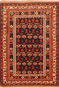 Shirvan Orange Hand Knotted 4'2" X 5'10"  Area Rug 100-26671