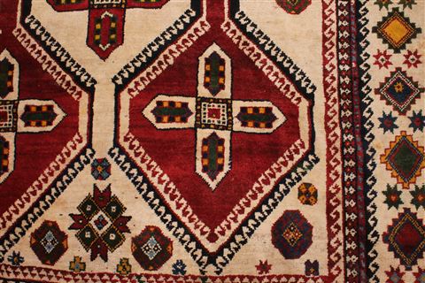 Qashqai Beige Hand Knotted 56 X 910 Area Rug 400-26680 Image 6