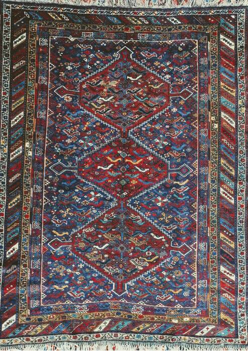 Qashqai Blue Hand Knotted 46 X 80  Area Rug 400-26681 Image 0