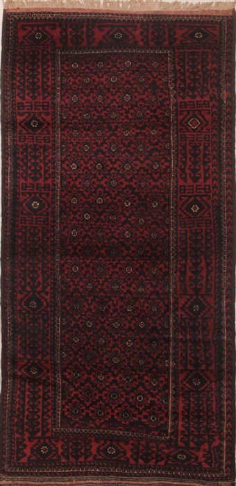 Baluch Red Runner Hand Knotted 35 X 611 Area Rug 400-26683 Image 0