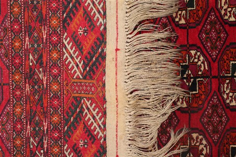 Turkman Red Hand Knotted 33 X 40 Area Rug 400-26685 Image 9