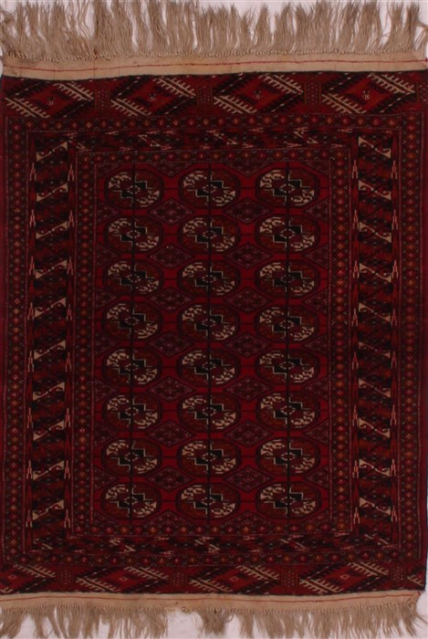 Turkman Red Hand Knotted 33 X 40 Area Rug 400-26685 Image 0
