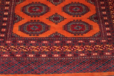 Turkman Orange Hand Knotted 51 X 86 Area Rug 400-26697 Image 12