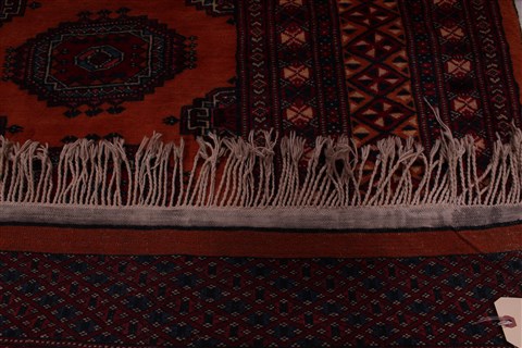 Turkman Orange Hand Knotted 51 X 86 Area Rug 400-26697 Image 2