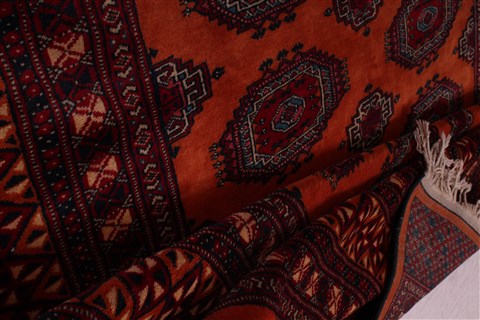 Turkman Orange Hand Knotted 51 X 86 Area Rug 400-26697 Image 7