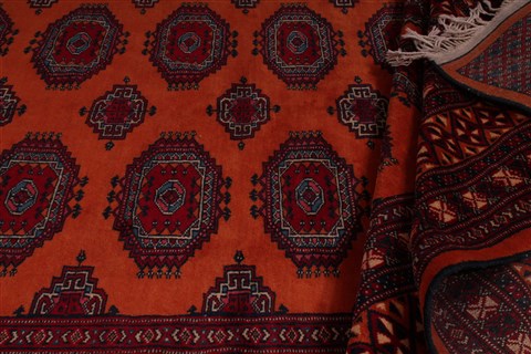 Turkman Orange Hand Knotted 51 X 86 Area Rug 400-26697 Image 8