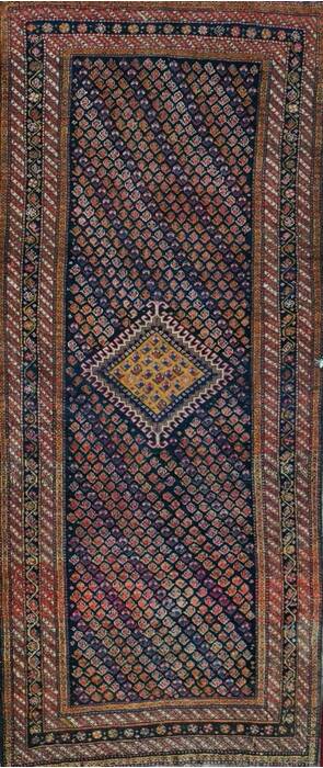 Qashqai Beige Runner Hand Knotted 47 X 108  Area Rug 400-26701 Image 0