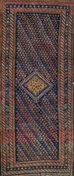 Qashqai Beige Runner Hand Knotted 4'7" X 10'8"  Area Rug 400-26701