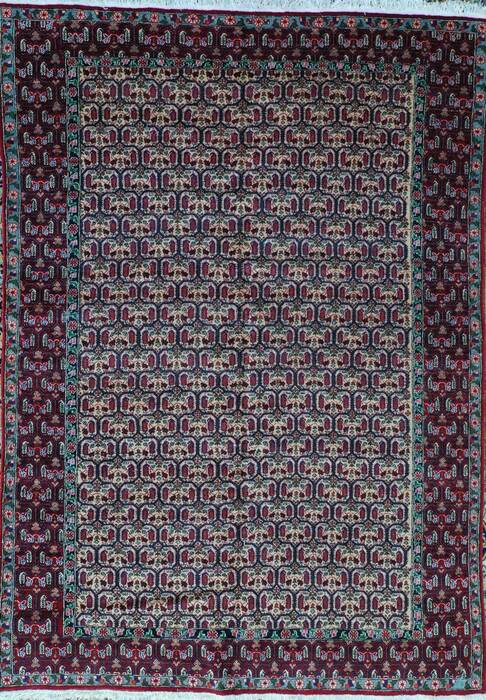Abadeh Beige Hand Knotted 69 X 100  Area Rug 400-26702 Image 0