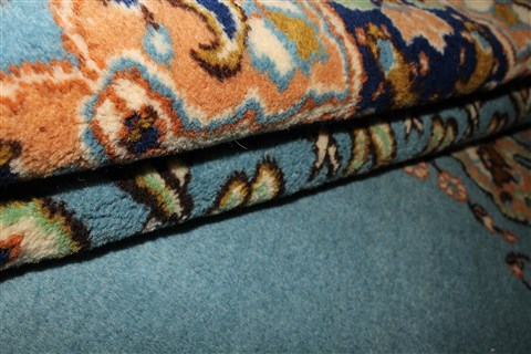 Kerman Blue Hand Knotted 50 X 82 Area Rug 400-26703 Image 6