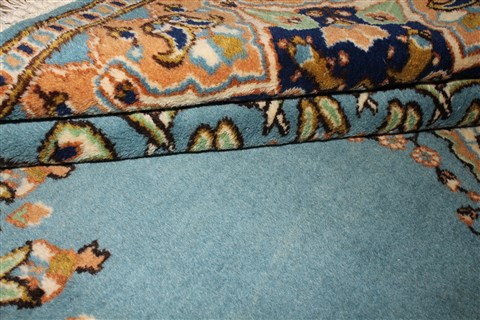 Kerman Blue Hand Knotted 50 X 82 Area Rug 400-26703 Image 7