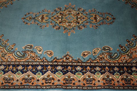 Kerman Blue Hand Knotted 50 X 82 Area Rug 400-26703 Image 1