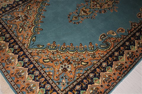 Kerman Blue Hand Knotted 50 X 82 Area Rug 400-26703 Image 2