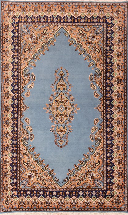 Kerman Blue Hand Knotted 50 X 82 Area Rug 400-26703 Image 0
