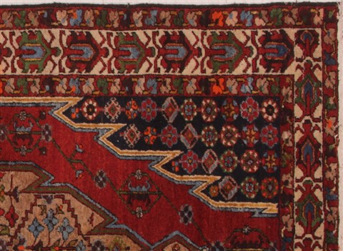 Mazlaghan Red Hand Knotted 45 X 66 Area Rug 400-26705 Image 1