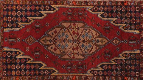 Mazlaghan Red Hand Knotted 45 X 66 Area Rug 400-26705 Image 3