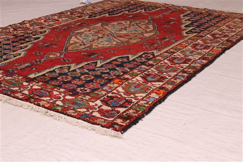 Mazlaghan Red Hand Knotted 45 X 66 Area Rug 400-26705 Image 8