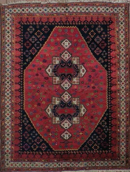Afshar Beige Hand Knotted 50 X 66  Area Rug 400-26708 Image 0