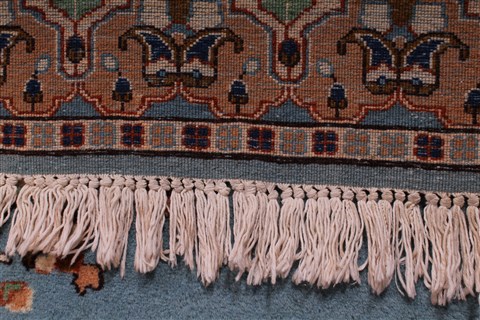 Kerman Blue Hand Knotted 411 X 82 Area Rug 400-26723 Image 1