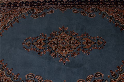 Kerman Blue Hand Knotted 411 X 82 Area Rug 400-26723 Image 5