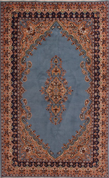 Kerman Blue Hand Knotted 411 X 82 Area Rug 400-26723 Image 0