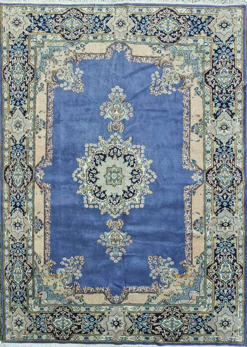 Kerman Beige Hand Knotted 73 X 103  Area Rug 400-26725 Image 0