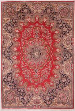 Persian Kerman Beige Rectangle 10x14 ft Wool Carpet 26729