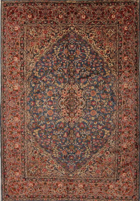 Yazd Beige Hand Knotted 83 X 119 Area Rug 400-26730 Image 0