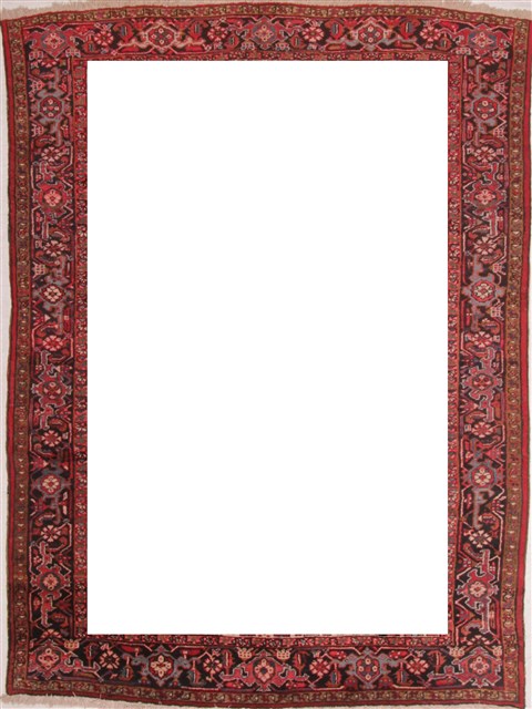 Heriz Beige Hand Knotted 87 X 117 Area Rug 400-26731 Image 3