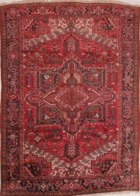 Heriz Beige Hand Knotted 87 X 117 Area Rug 400-26731 Image 0