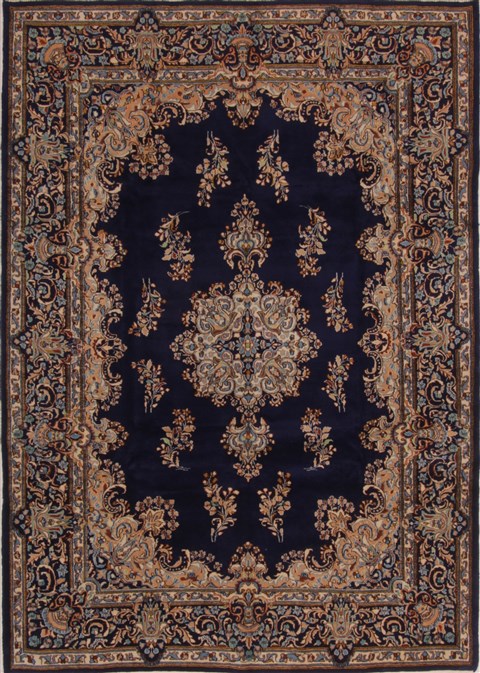 Kerman Beige Hand Knotted 73 X 101 Area Rug 400-26733 Image 0