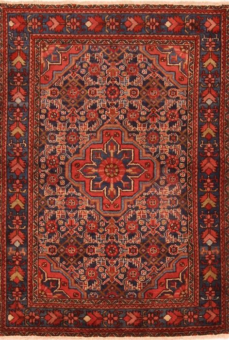Hamedan Blue Hand Knotted 33 X 410 Area Rug 253-26754 Image 0