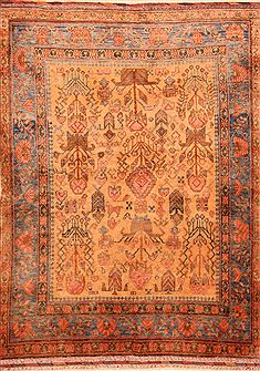 Afshar Beige Hand Knotted 4'3" X 5'10"  Area Rug 100-26759