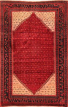 Armenian Abadeh Red Rectangle 4x6 ft Wool Carpet 26765