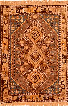 Yalameh Orange Hand Knotted 3'9" X 5'1"  Area Rug 100-26767