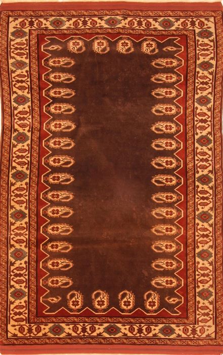 Kurdi Brown Hand Knotted 40 X 61 Area Rug 100-26769 Image 0