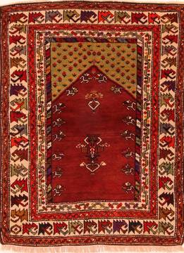 Kazak Red Hand Knotted 3'4" X 4'6"  Area Rug 100-26773