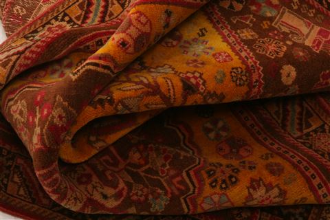 Qashqai Yellow Hand Knotted 210 X 54 Area Rug 253-26776 Image 2