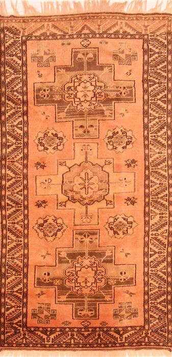 Kazak Beige Runner Hand Knotted 35 X 67 Area Rug 100-26778 Image 0