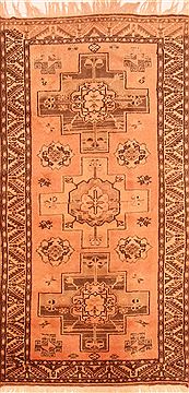 Persian Kazak Beige Runner 6 to 9 ft Wool Carpet 26778