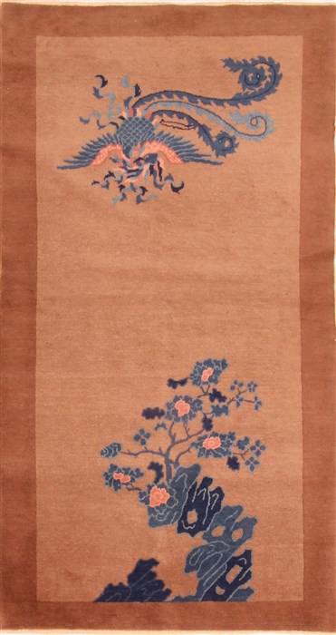 Asian Inspired Brown Hand Knotted 31 X 59  Area Rug 100-26779 Image 0