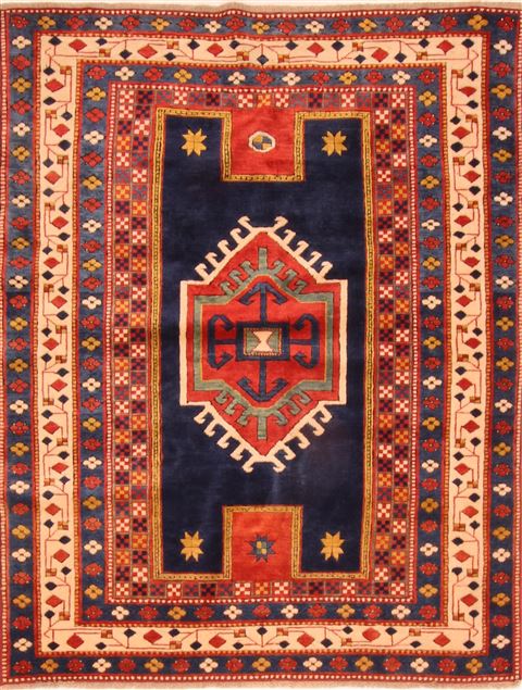 Kazak Blue Hand Knotted 48 X 60 Area Rug 100-26780 Image 0