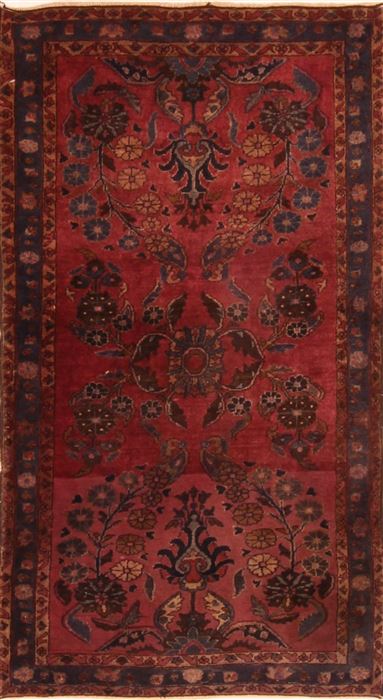 Sarouk Red Hand Knotted 26 X 48 Area Rug 253-26781 Image 0