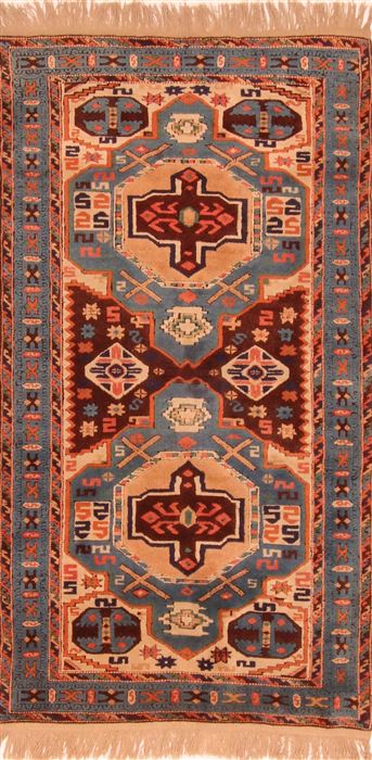 Shirvan Blue Hand Knotted 35 X 62 Area Rug 100-26784 Image 0