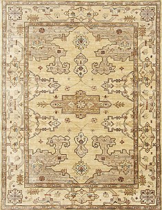 Pakistani Oushak Brown Rectangle 6x9 ft Wool Carpet 26800