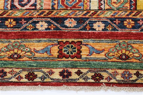 Kazak Multicolor Hand Knotted 510 X 77 Area Rug 250-26802 Image 6