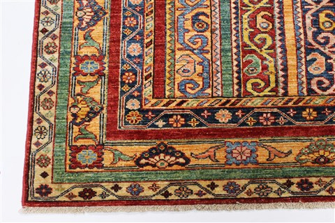 Kazak Multicolor Hand Knotted 510 X 77 Area Rug 250-26802 Image 7