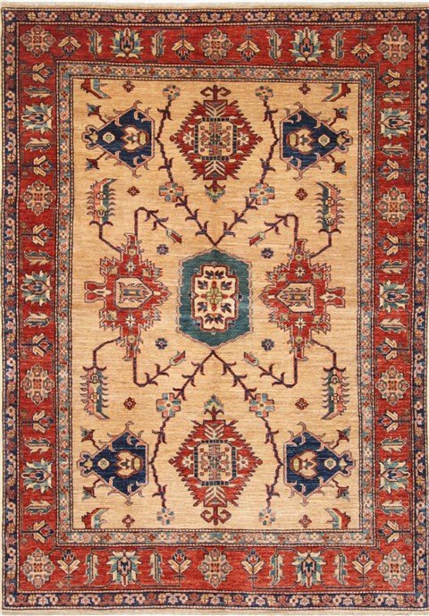 Kazak Brown Hand Knotted 56 X 79 Area Rug 250-26805 Image 0