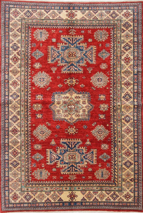 Kazak Beige Hand Knotted 57 X 83 Area Rug 250-26806 Image 0