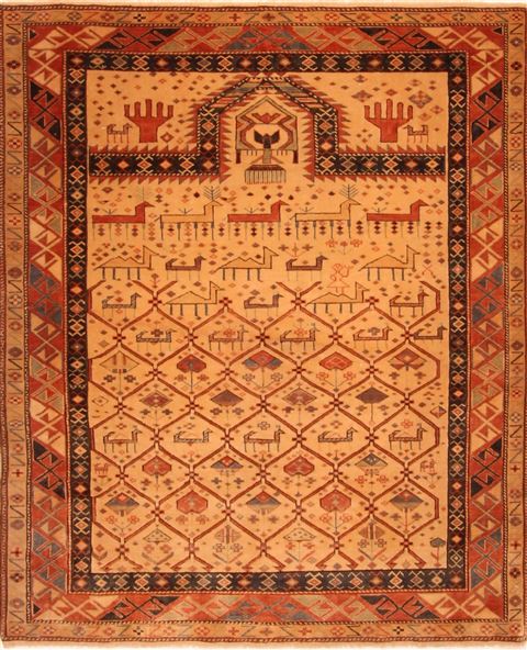 Shirvan Brown Hand Knotted 47 X 56 Area Rug 100-26811 Image 0